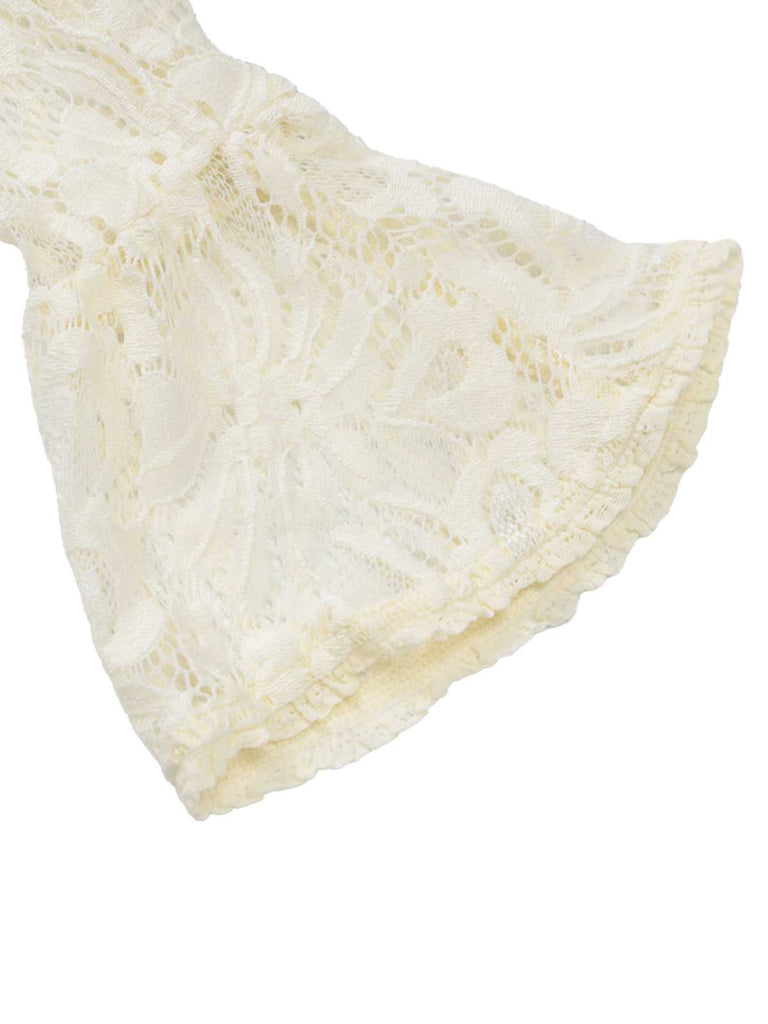 1960s Lace Cutout Bell Sleeves Bodycon Dress