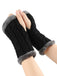 Winter Faux Fur Trim Knit Fingerless Gloves