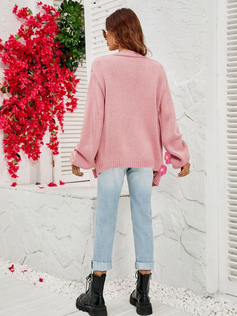 1930s 3D Daisy Long Sleeve Knit Cardigan