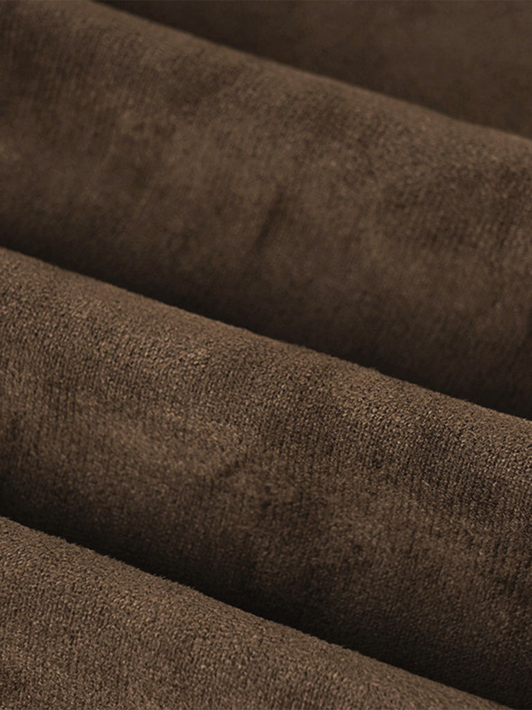 Brown 1980s Deer Faux Fur-Trimmed Skirt