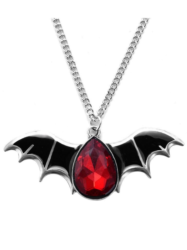 Halloween Bat Blood Drop Pendant Necklace