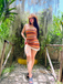 Multicolor 1960s Bohemian Drawstring Knit Straps Dress
