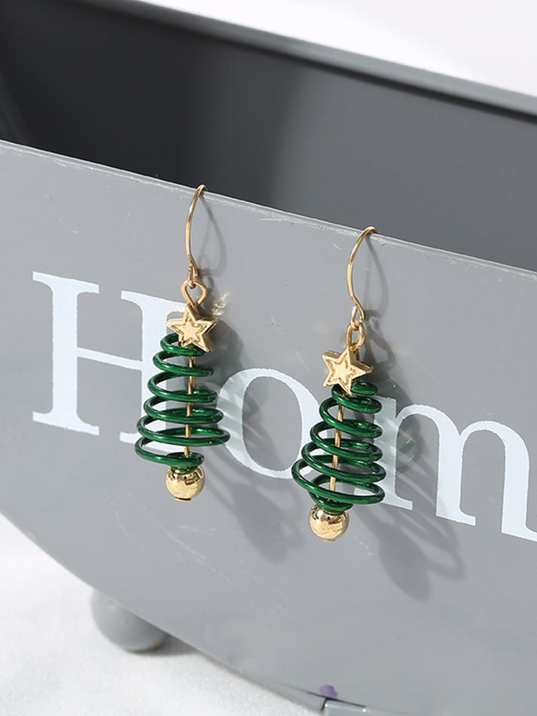 Christmas Tree Star Twist Earrings