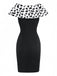 2PCS White & Black 1960s Cruella Dalmatian Dress & Cape