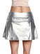 Silver 1980s Steampunk Solid Pleated Skirt