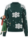 1940s Christmas Fleece-Snowflake Turtleneck Sweater
