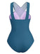 1940s Solid Knot Wrapped One-Piece Swimsuit
