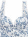 Blue 1950s Strap Floral Lace Corset Dress