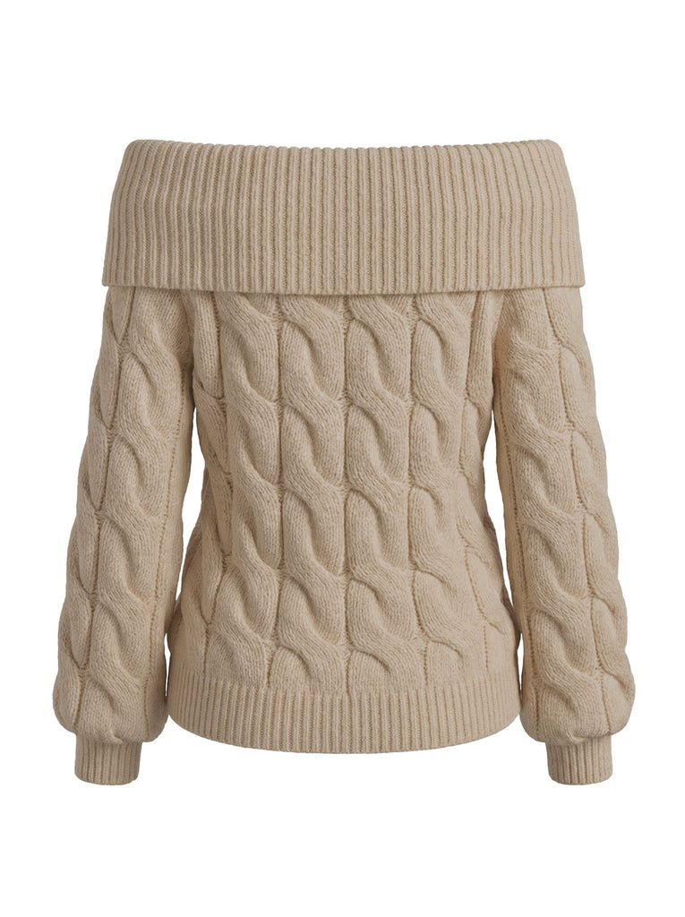 2000s Y2K Solid Off-Shoulder Sweater