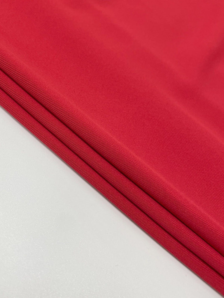 Red 1930s Solid Holiday Ruffle Backless Cami Dress