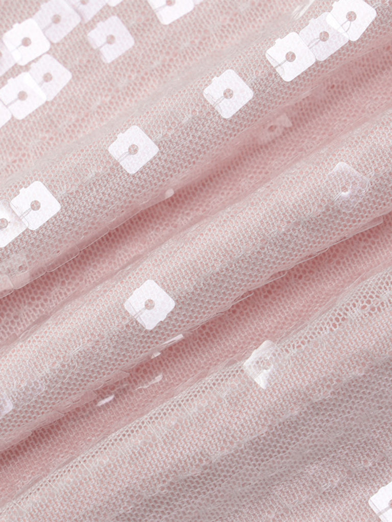 1980s Solid Sequined Patchwork Mini Dress