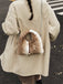 Retro Deer Style Bell Faux Fur Bag