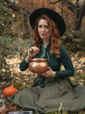 Dark Green 1950s Plaid Knitting Dress