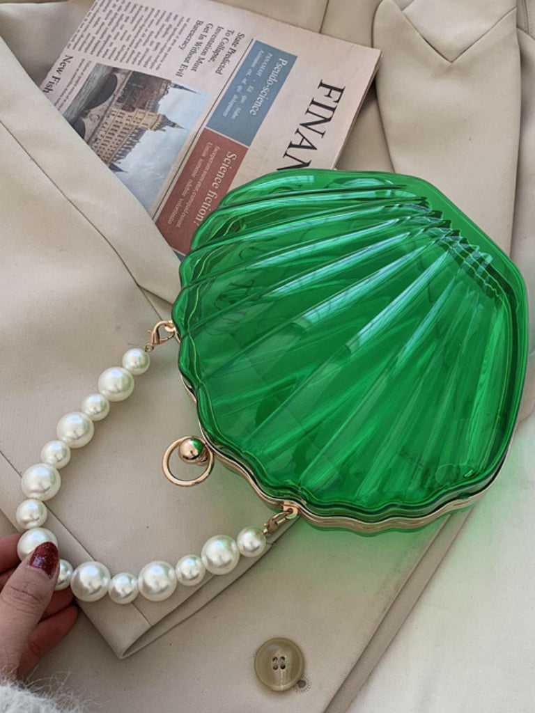 Vintage 3D Seashell Transparent Pearl Chain Bag