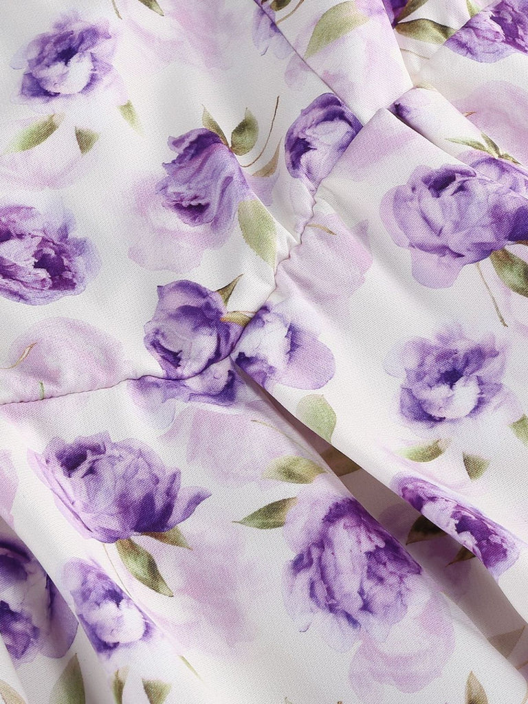 1950s Vintage Floral Swing Dress