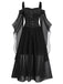1950s Halloween Witch Transparent Sleeves Strap Dress