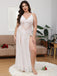 [Plus Size] 1930s Mesh Lace Suspenders Slit Nightgown