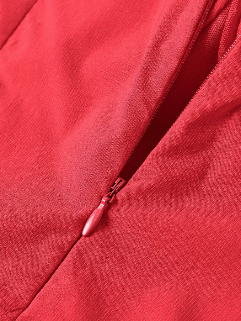 1960s Backless Lace-Up Pleated Midi Dress