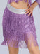 1920s Fringe Solid Elastic Waist Skirt