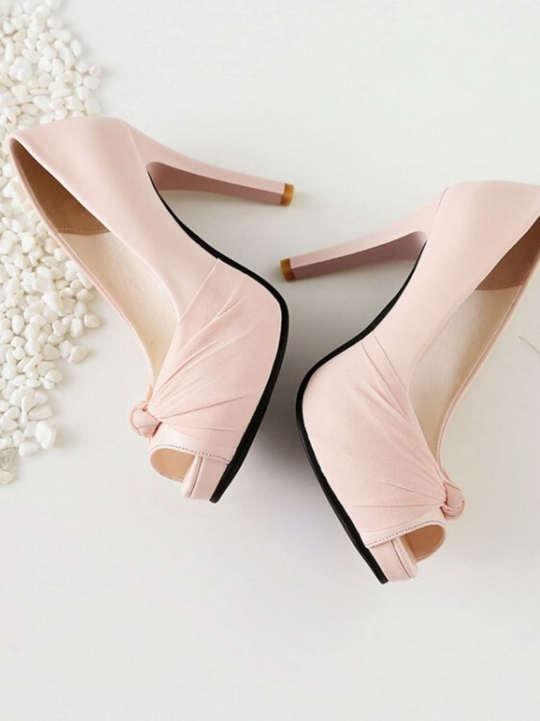 Peep Toe Knot Stiletto High Heels