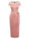 1960s Sheer Fringe Belted Bodycon Dress