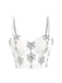1970s Slip Crystal Cropped Bustier Top