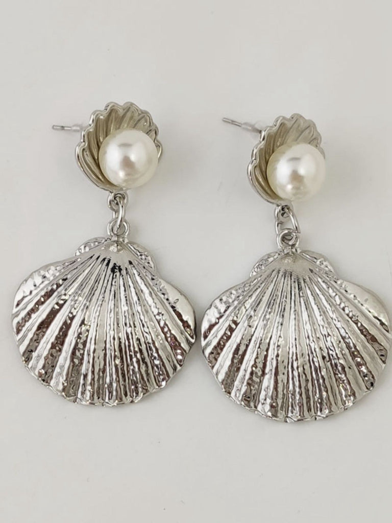 White Pearl Shell Earrings