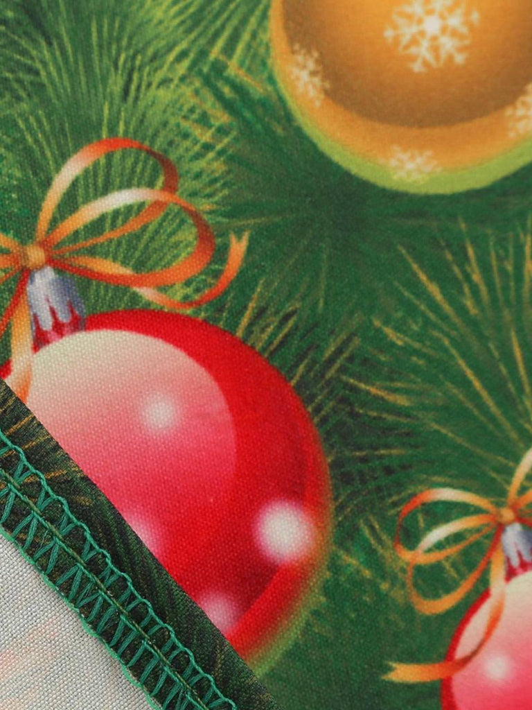 1950s Santa Claus Snowflake U-Neck Swing Dress