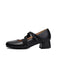 Ballet-Inspired Bungee Leather Chunky Heel Shoes