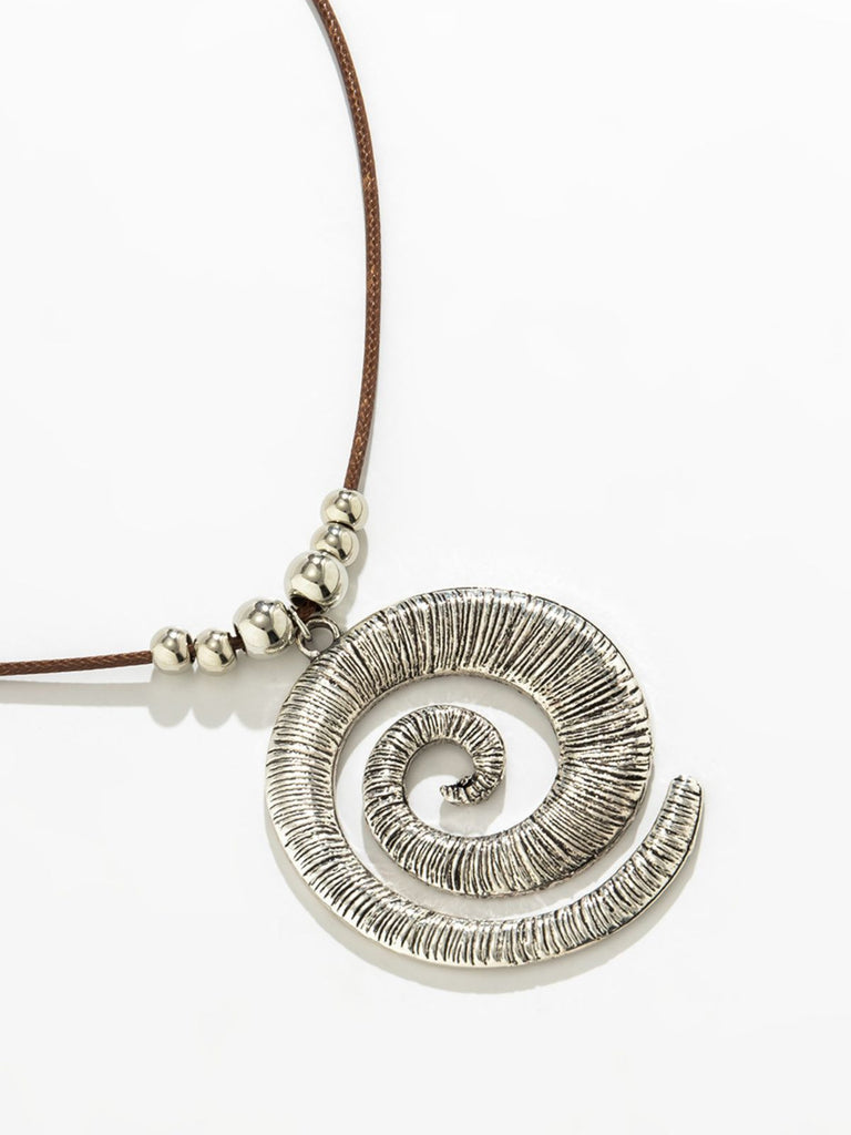Conch Starfish Pendant Leather Cord Necklace