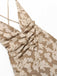 1930s V-Neck Jacquard Floral Backless Dress