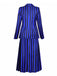 Blue 1940s Striped Wednesday Addams Uniform Set