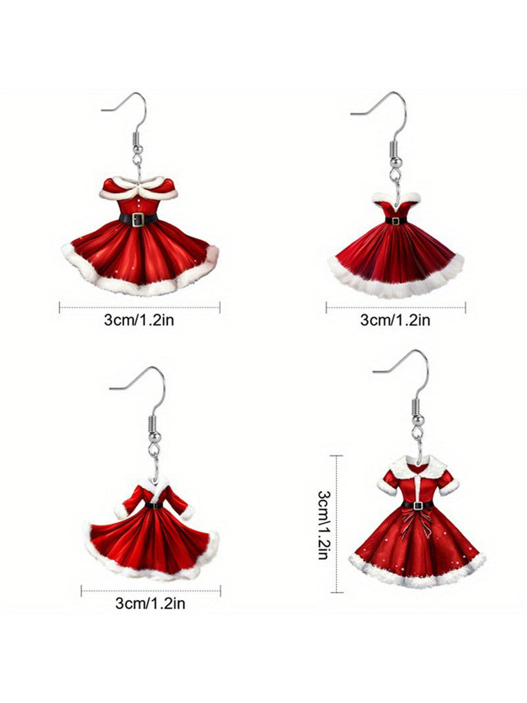 This Acrylic Princess Dress Pendant Earrings wraps her in vintage elegance, one twirl at a time