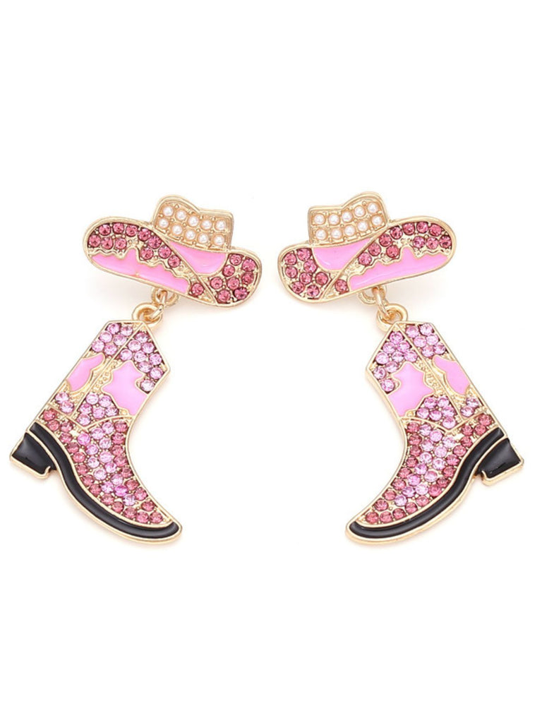 She adds this Alloy Rhinestoned Wild West Earrings and suddenly it's vintage perfection