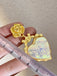 Alloy Rose Reflective Pleated Heart Earrings: vintage detail work for the woman who notices