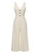 Apricot 1930s Solid Button Bow Jumpsuit, vintage romper, retro jumpsuit - perfect for women who love vintage and retro fashion
