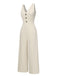 Apricot 1930s Solid Button Bow Jumpsuit, vintage romper, retro jumpsuit - perfect for women who love vintage and retro fashion