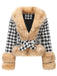 Apricot 1950s Houndstooth Faux Fur Coat - vintage fashion, retro style