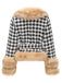 Apricot 1950s Houndstooth Faux Fur Coat - vintage fashion, retro style