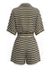 Apricot & Black 1980s Striped One Piece Romper 4