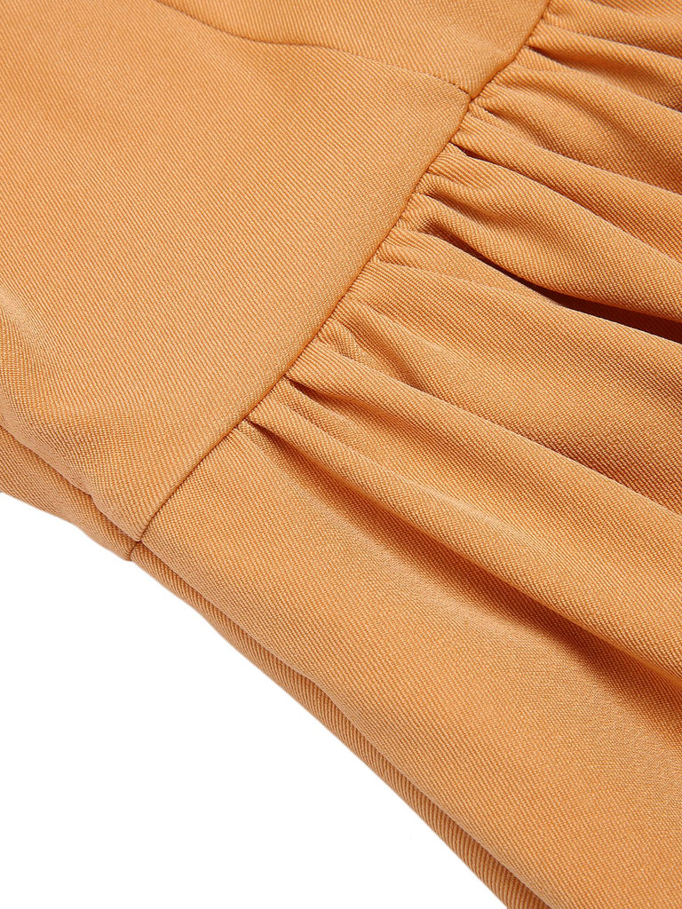 Apricot Yellow 1950s Bandeau Umbrella Dress, vintage dress, retro fashion, rockabilly, pin-up fashion - perfect for women who love vintage and retro fashion