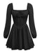 1950s Solid Bow Tie Lace Gothic Dress