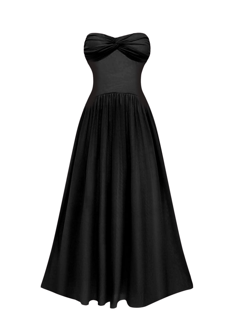 1950s Strapless Halter Neck Dress