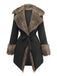 1950s Faux Fur Collar Lapel Belt Coat