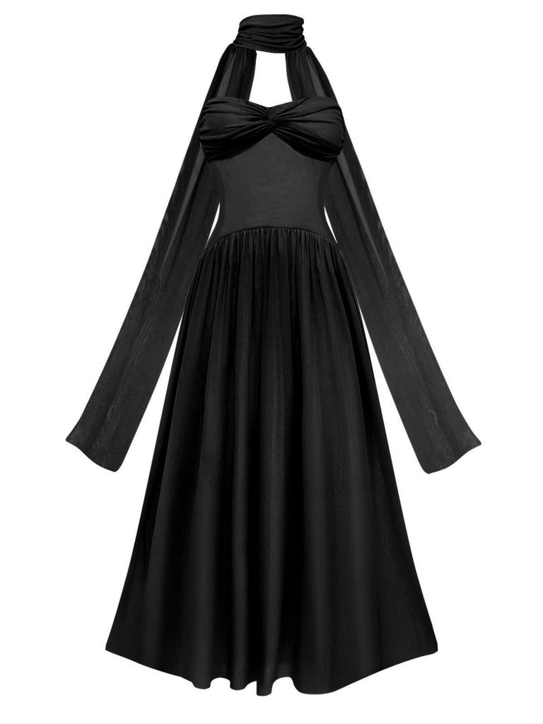 1950s Strapless Halter Neck Dress