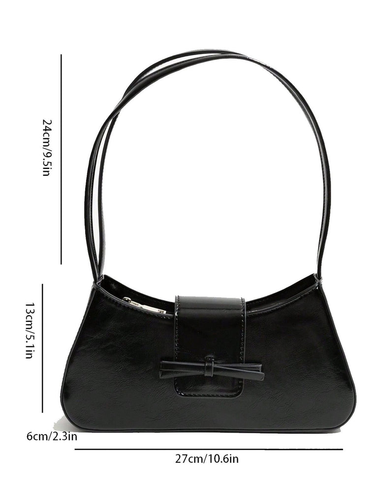 Vintage Leather Bow Baguette Bag