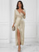 Beige 1920s V-Neck Sequined Slit Dress, vintage dress, retro fashion, Gatsby party, flapper style - perfect for women who love vintage and retro fashion