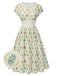 She slips into this Beige 1940s Floral Lace Collar Cap Sleeve Dress and suddenly it's a 1940s daydream