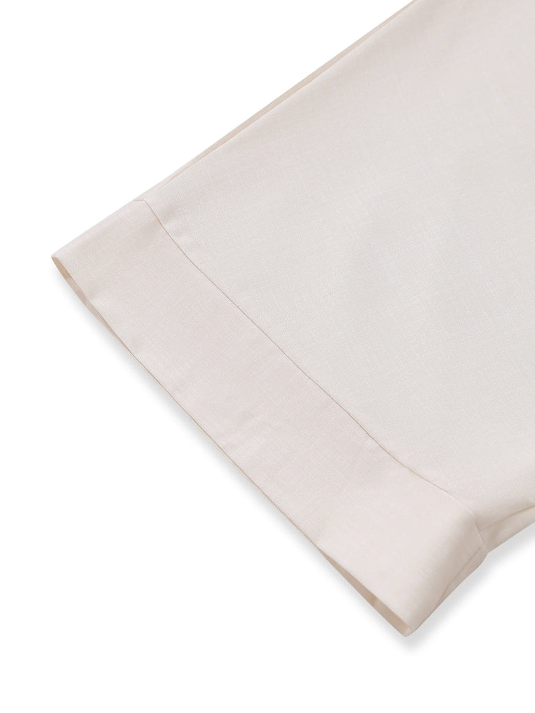 Beige 1950s Botanical Print Belted Romper 4