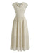 Beige 1950s Chiffon Striped Cowl Neck Swing Dress - vintage dress, retro fashion, rockabilly, pin-up fashion for vintage lovers
